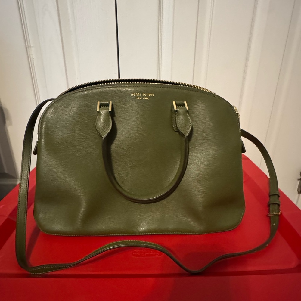 Henri Bendel Green Leather Satchel